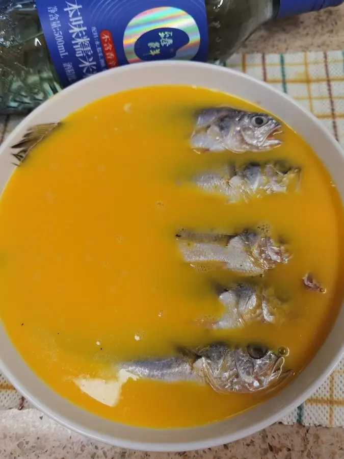  Super fresh! !ï¸ small yellow croaker steamed eggs step 0