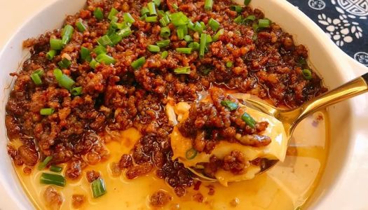 Minced meat, tofu, steamed eggs