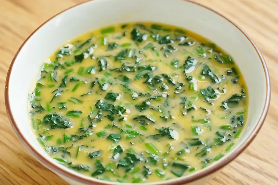 Spinach egg custard step 0