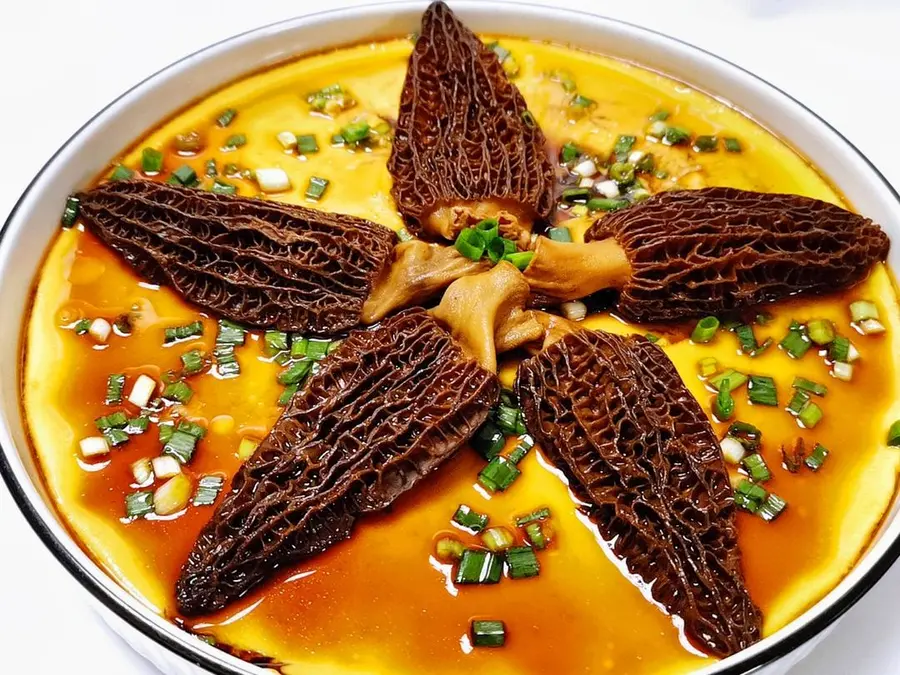  Morel mushroom steamed egg  mushroom stewed egg  nutritious breakfast  custard  step 0