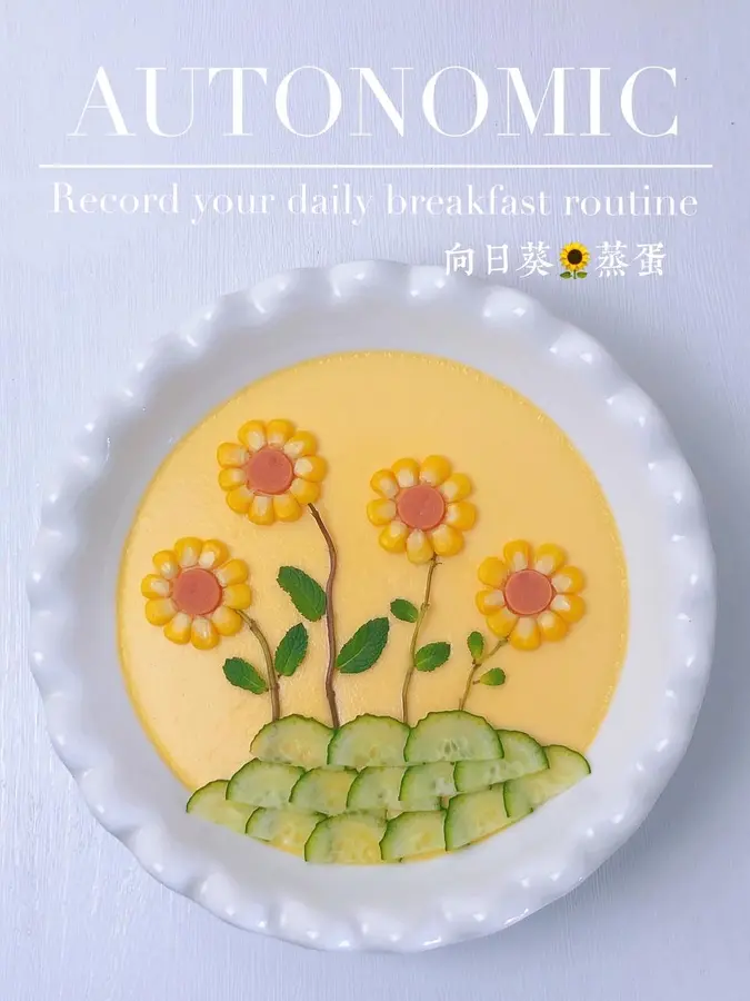 Sunflower  Steamed Eggs|Panasonic JK180 Steaming Oven Recipe