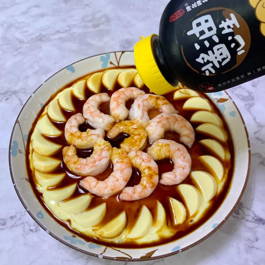  Chinese New Year's Eve dish (steaming) shrimp and jade tofu steamed eggs  step 0