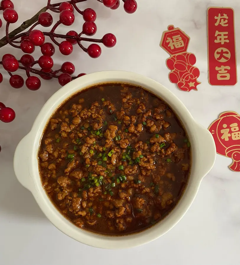 Steamed eggs with minced meat step 0