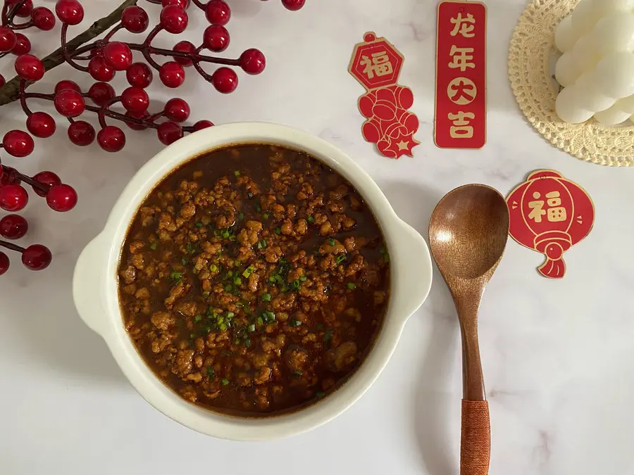 Steamed eggs with minced meat step 0