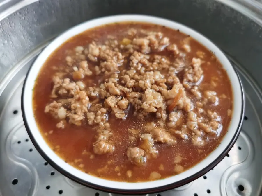 Minced meat, tofu and egg custard step 0