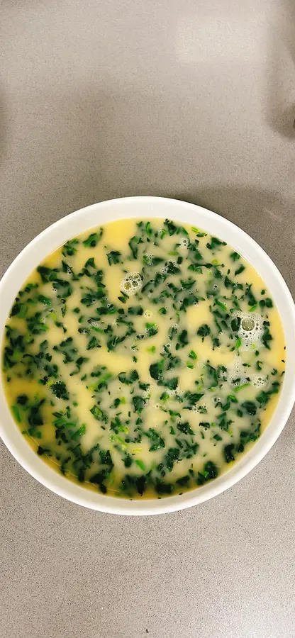 Steamed eggs with spinach and shrimp (Thermomix) step 0