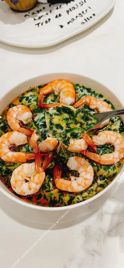 Steamed eggs with spinach and shrimp (Thermomix)