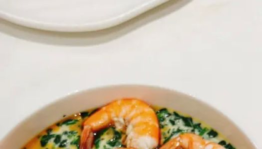 Steamed eggs with spinach and shrimp (Thermomix)