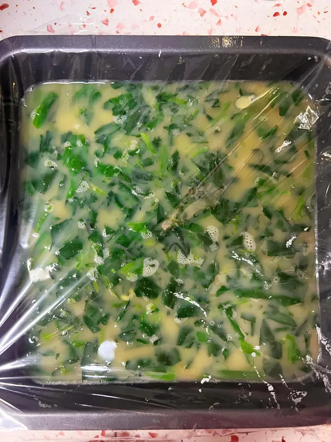 Spinach egg custard and soul dip sauce step 0