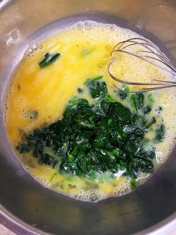 Spinach egg custard and soul dip sauce step 0