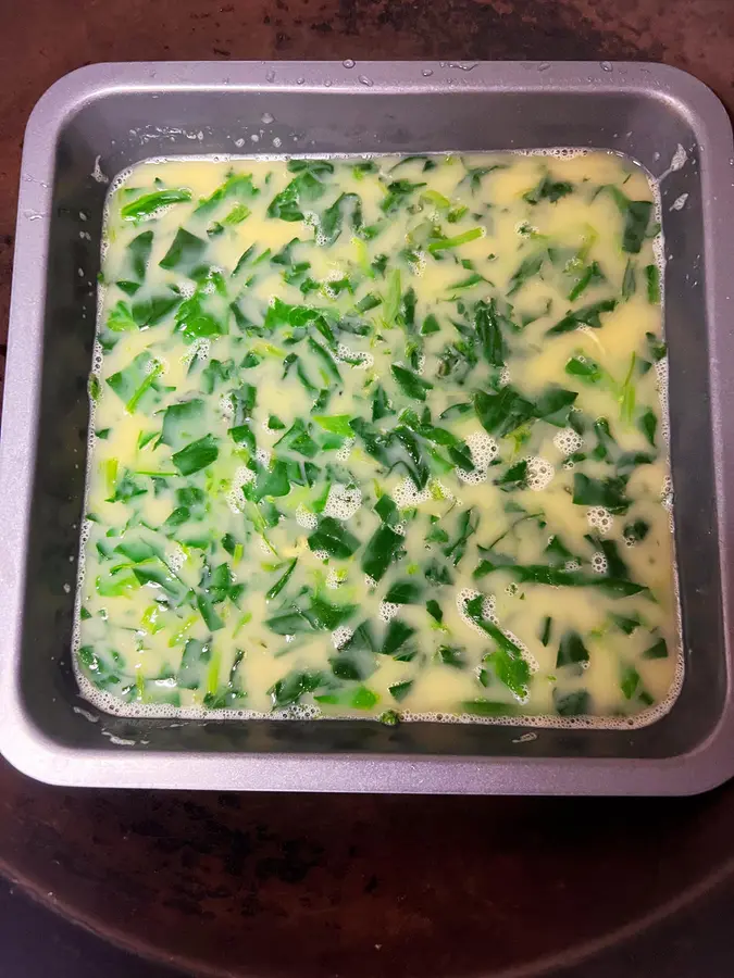 Spinach egg custard and soul dip sauce step 0