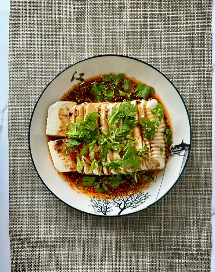 (Vegan) cold tofu with inner fat