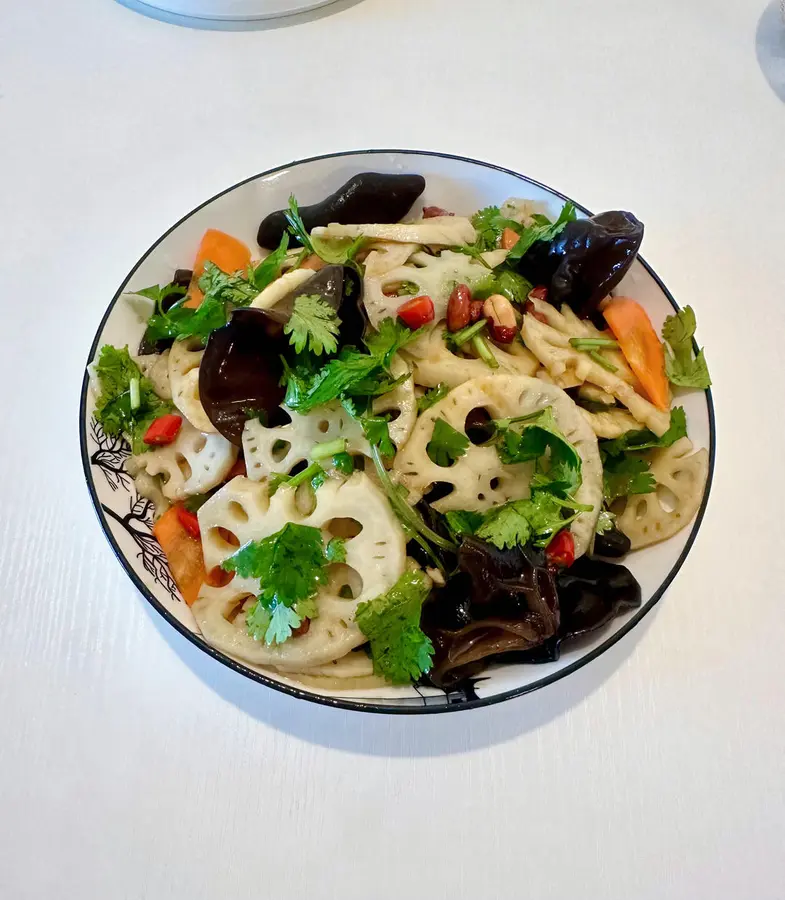 (Vegan) cold fungus lotus root slices step 0