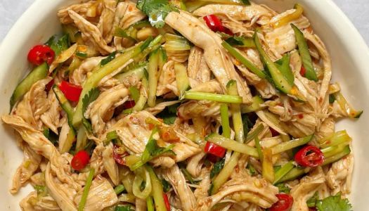 Cold shredded chicken breast