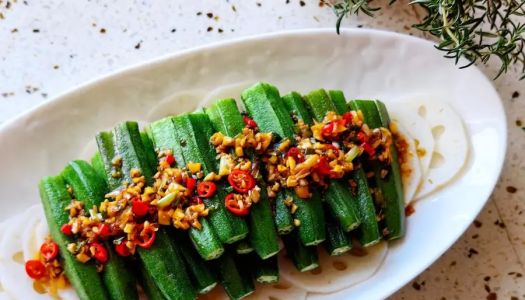 Autumn delicacy - lotus root meets okra