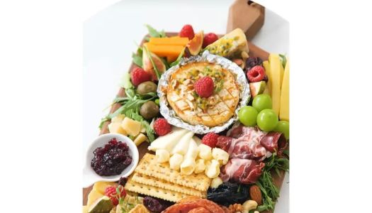 Cheese ham fruit platter