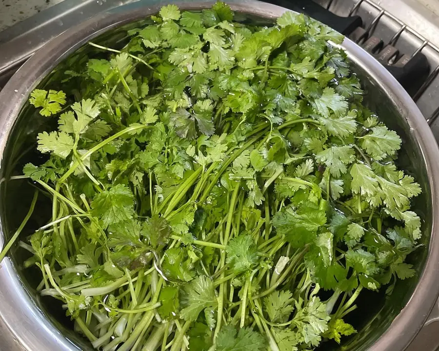 Coriander salad step 0