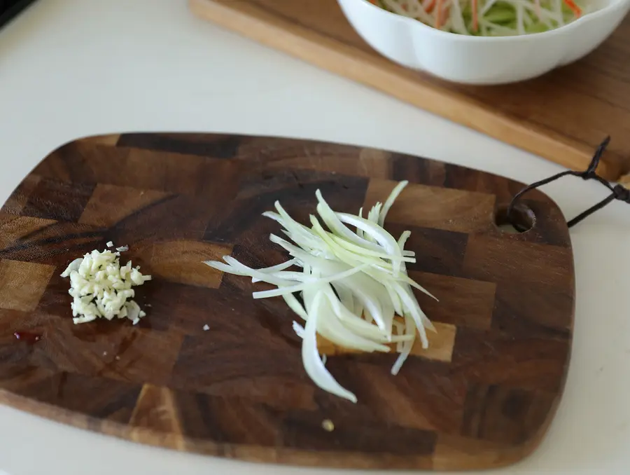 Summer refreshing dish - cold cucumber and shredded crab meat step 0