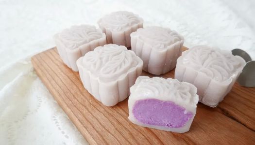 Fairy coconut milk purple potato snow skin mooncake