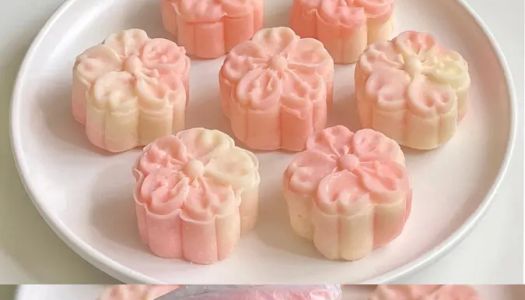  Peach cheese snow skin mooncakes, this recipe is not hard ❗ for three days