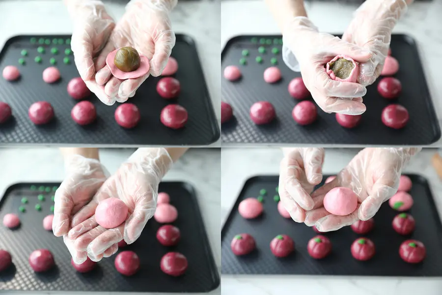 The tutorial is here, and this year's hottest palace moon cakes are full of peach plums all over the world~ step 0