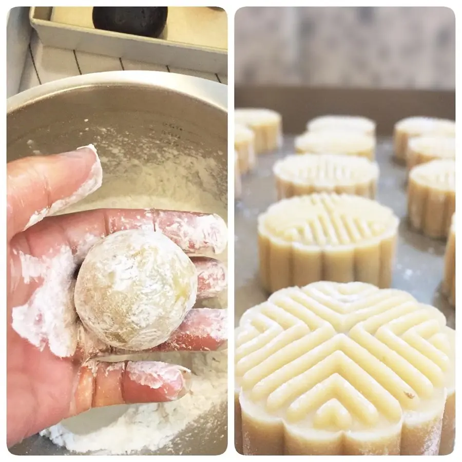 Cantonese moon cake - egg yolk sesame moon cake step 0