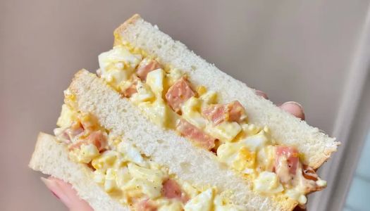 Japanese ham and egg salad sandwich, fat reduction light food - invincible simple and delicious