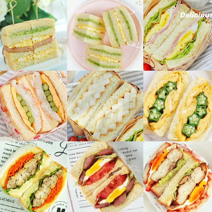 Everything !️ can be sandwiched with toast, healthy and delicious, not the same every day! (Constantly updating...) ）