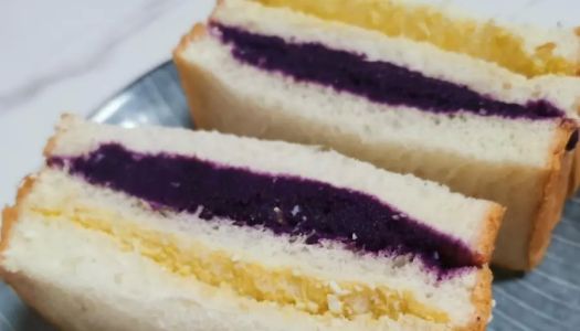 Purple sweet potato egg milk sandwich [light and nutritious breakfast]