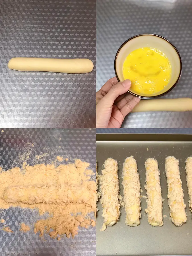 Ultra-soft salad dressing meat floss bread sticks, three-dimensional bread all-purpose dough with a three-dimensional appearance, easy to get out of the film and friendly to novices! step 0