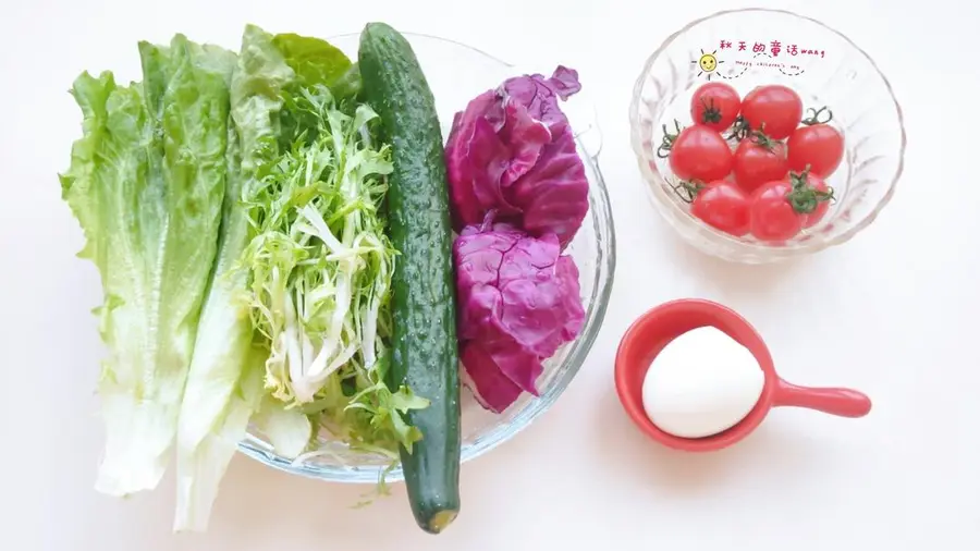 Vegetable salad (beautiful and fat-thin) step 0