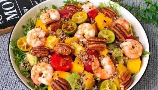 Low-fat delicious quinoa shrimp salad ❗ with zero failure homemade vinaigrette