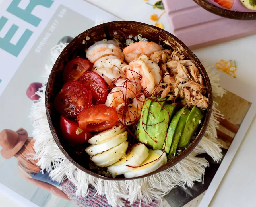 Poke Bowl - My Super Energy Bowl - with vinaigrette recipe - quinoa salad