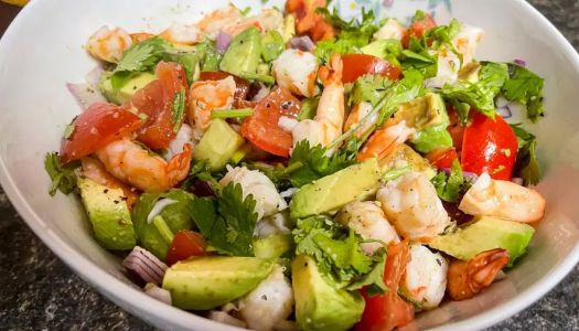 Invincible weight loss and fat loss universe level simple and particularly delicious avocado prawn salad (Salsa)