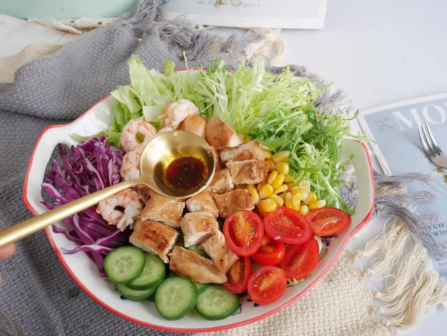 Low-fat, low-calorie â—ï¸ vinaigrette â—ï¸ Chicken breast and vegetable salad step 0