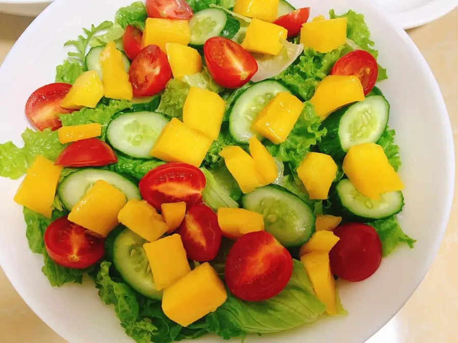 Super delicious mango shrimp vegetable salad step 0