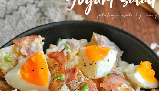 Delicious not fat  yogurt potato bacon salad  simple zero failure! !️