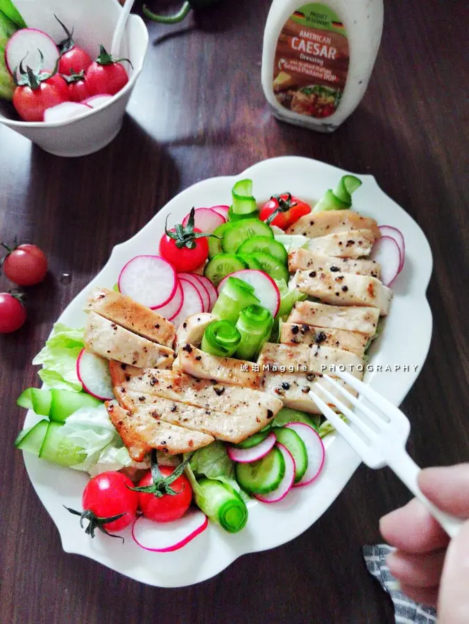  It's so hot in the heating room! !ï¸ Have your favorite chicken breast salad step 0