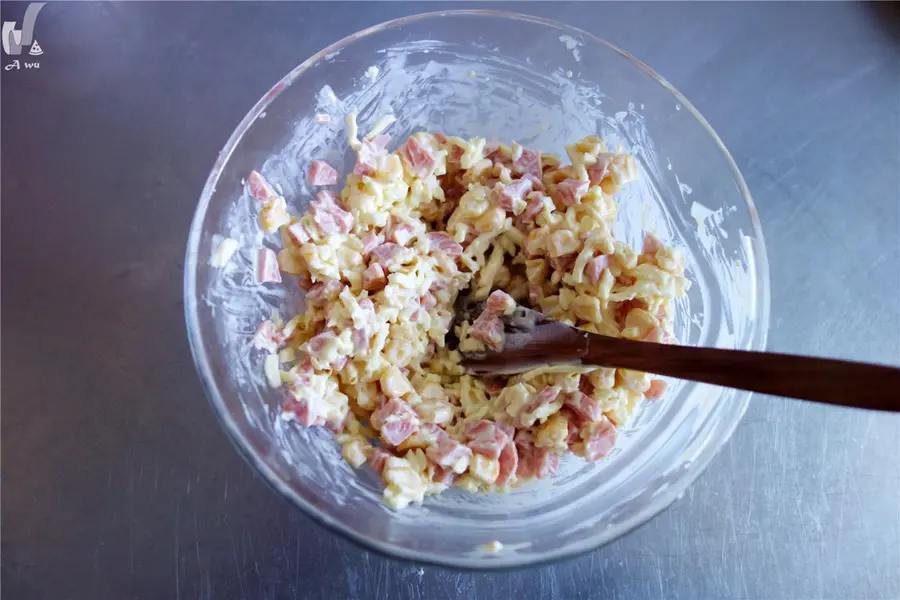 Corn ham salad bread step 0