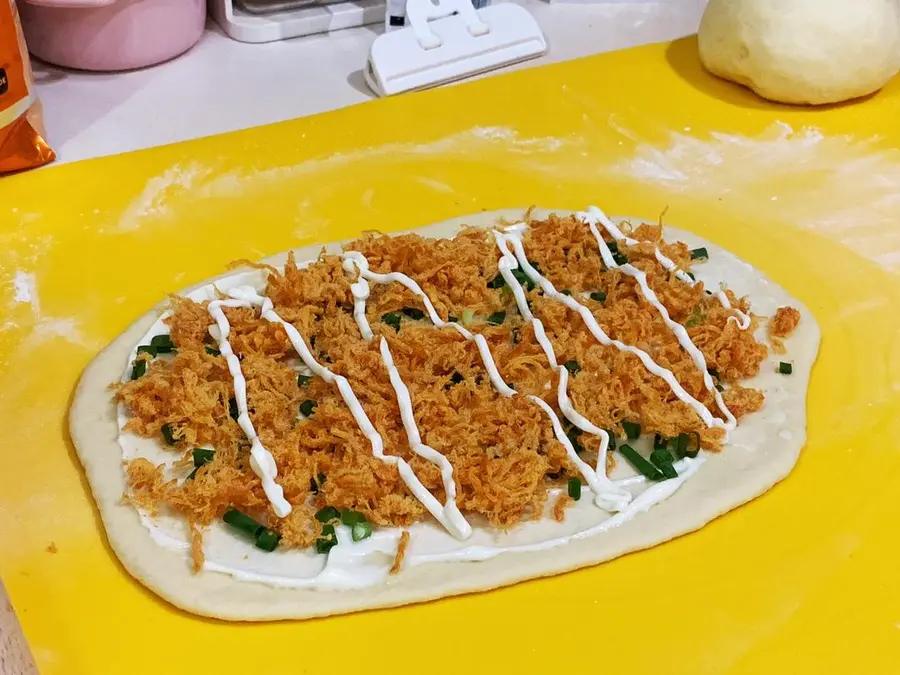 Chive meat floss shredded bread_ consume salad dressing step 0