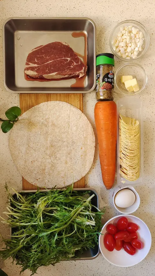 Beef salad  garlands step 0