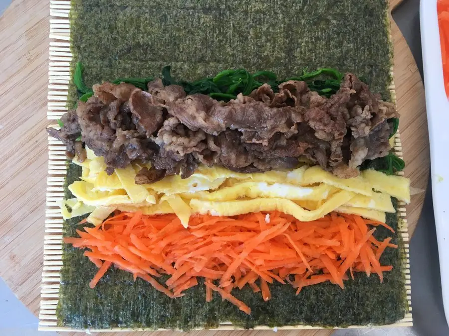  Bento - Sushi  Super Detailed Method / Beef, Egg, Spinach, Sushi + Grilled Vegetables step 0