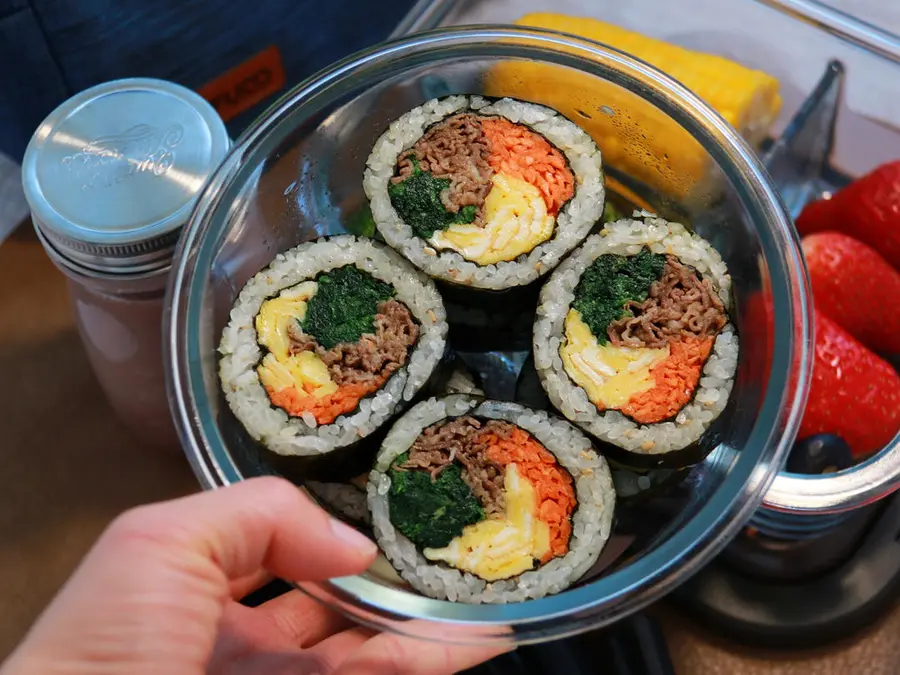  Bento - Sushi  Super Detailed Method / Beef, Egg, Spinach, Sushi + Grilled Vegetables step 0