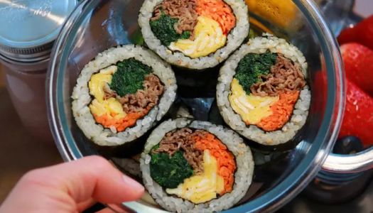  Bento - Sushi  Super Detailed Method / Beef, Egg, Spinach, Sushi + Grilled Vegetables