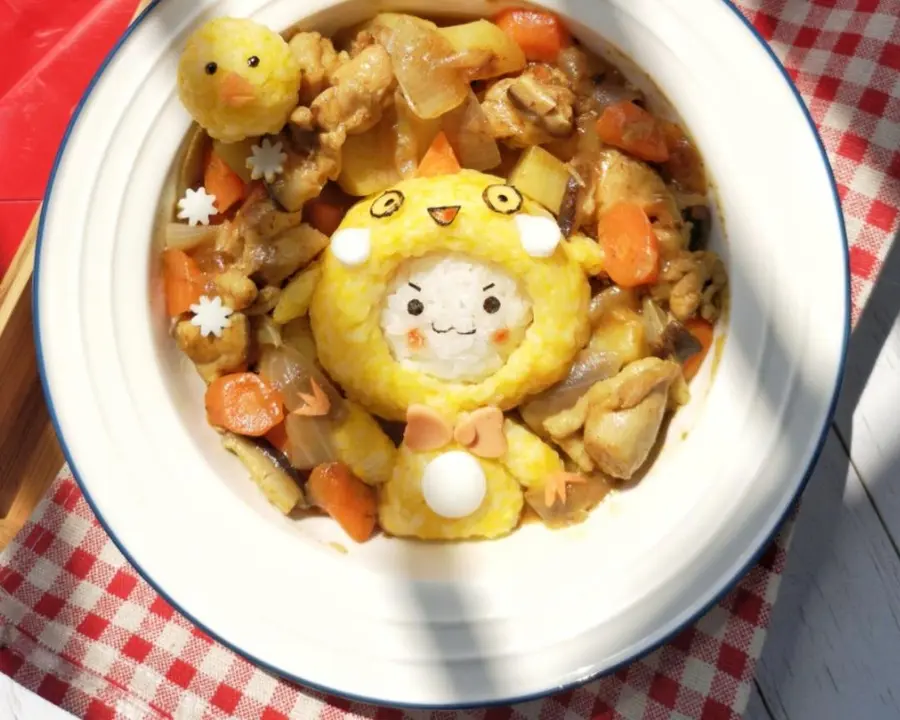 A cartoon bento full of vitality step 0