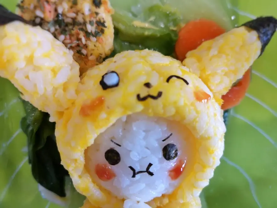 A cartoon bento full of vitality step 0