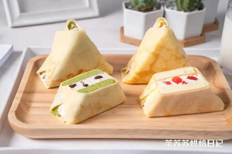 ã€Triangle Rice Ball Cakeã€‘A popular Japanese dessert, the same style for the whole family, a must-have for lunch picnics, soft and cute step 0