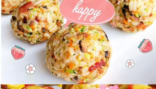 【Colorful rice ball】There are rice and vegetables, meat, milk and seafood 