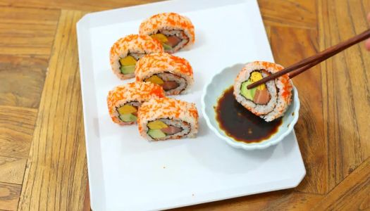 Cotton embroidered reverse roll sushi