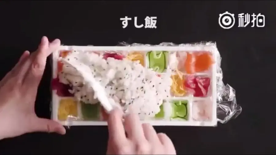 Ice grid sushi / lattice sushi step 0